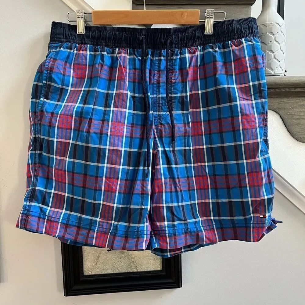 Tommy Hilfiger Classic Plaid Swim Trunks sz XL